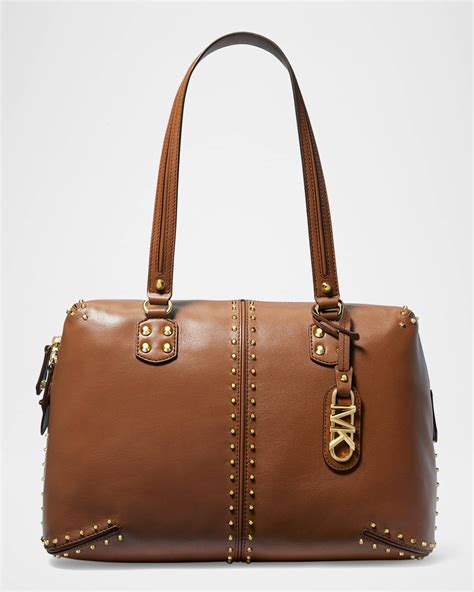 michael kors astor large hobo dark caramel|Astor Large Studded Leather Tote Bag .